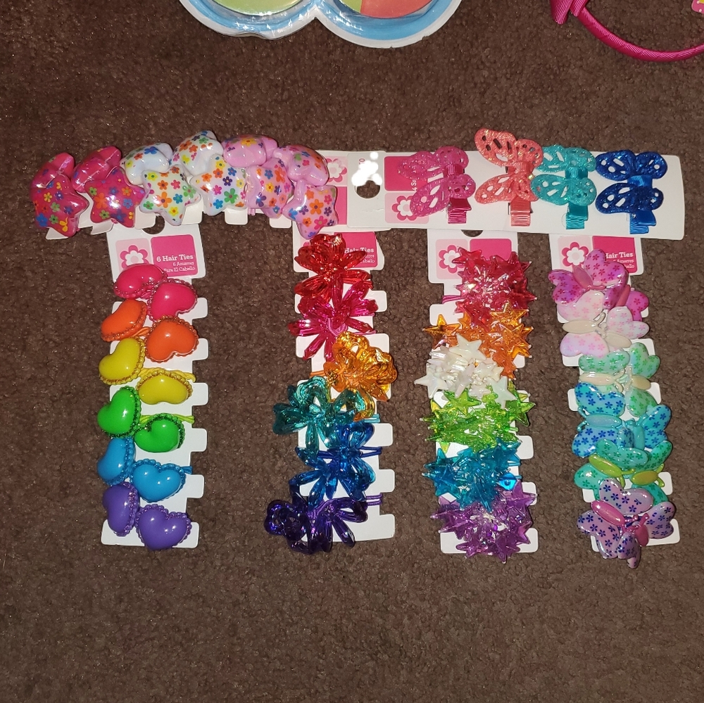 Girls hair ties and clips
